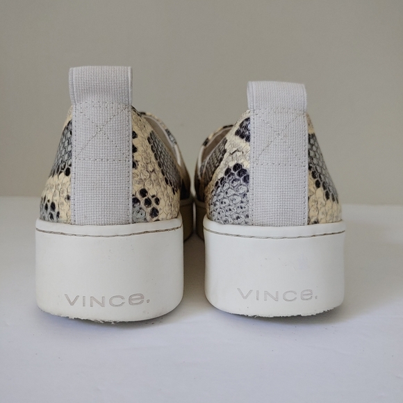 Vince Saxon 2 Slip On Platform Sneakers Shoes Snakeskin Size 8 - Picture 12 of 16